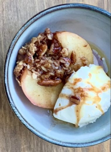 Baked Apples with Ice Cream