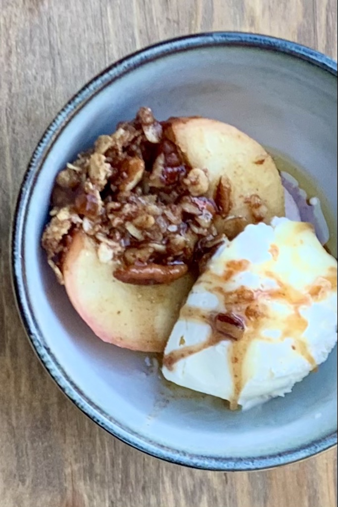 Baked Apples with Ice Cream