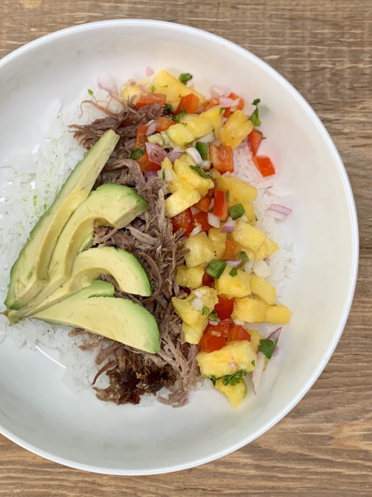 Pork Carnitas Rice Bowl